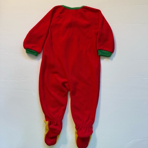 Disney Red footie pjs Pooh Eeyore piglet tigger snowman size 9-12 Christmas - Picture 5 of 7